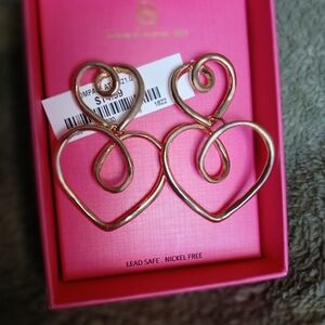 House of Harlow 1960 Gold and Silver Heart Earrings